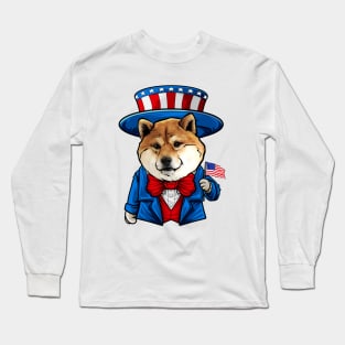 Fourth of July Shiba Inu Long Sleeve T-Shirt